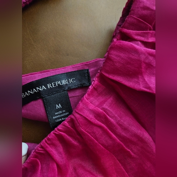 Banana Republic Ramie Open Back Dress Nwot New M Medium Includes Sash - Picture 3 of 5